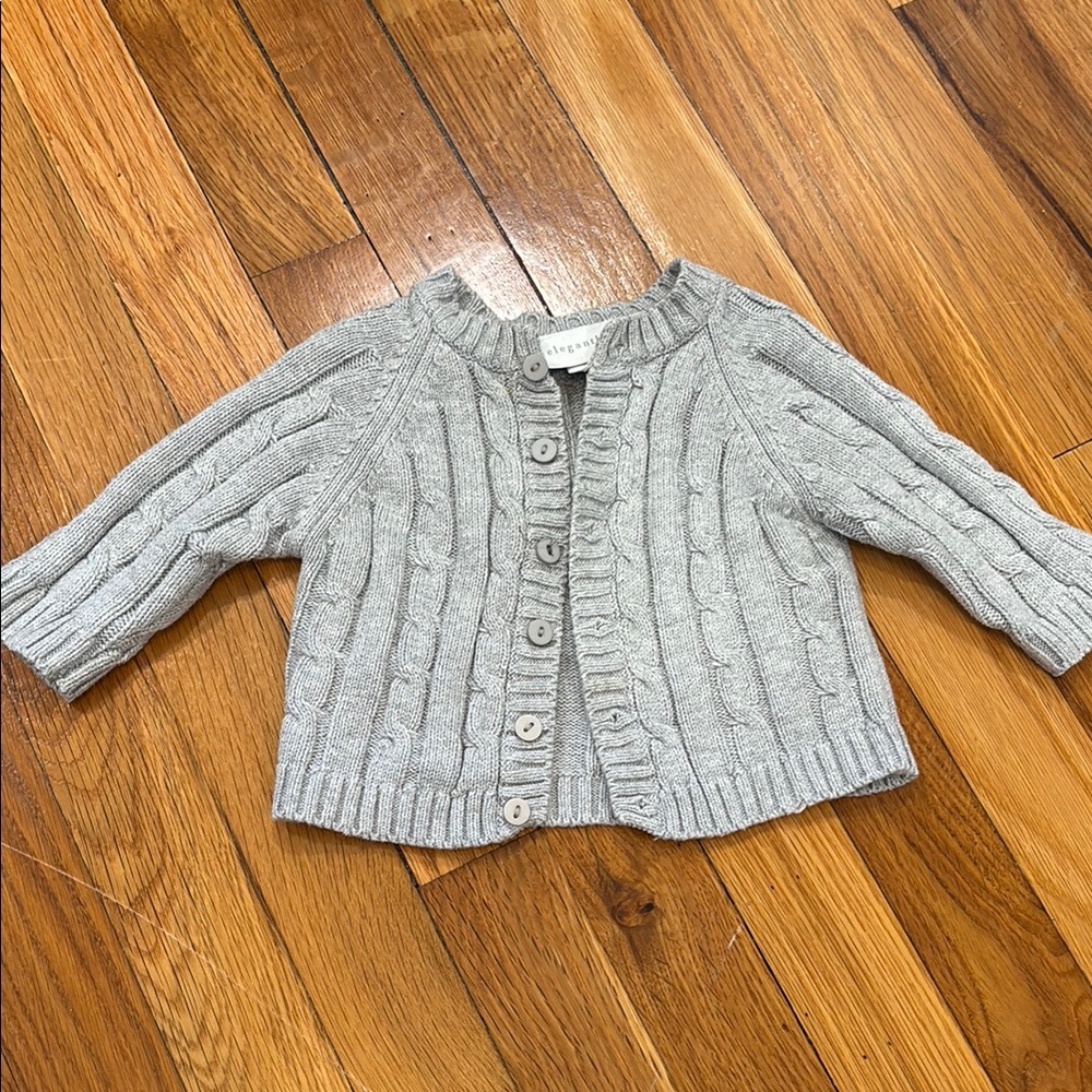 Gray Cable Knit Cardigan - elegant baby brand - Picture 1 of 3